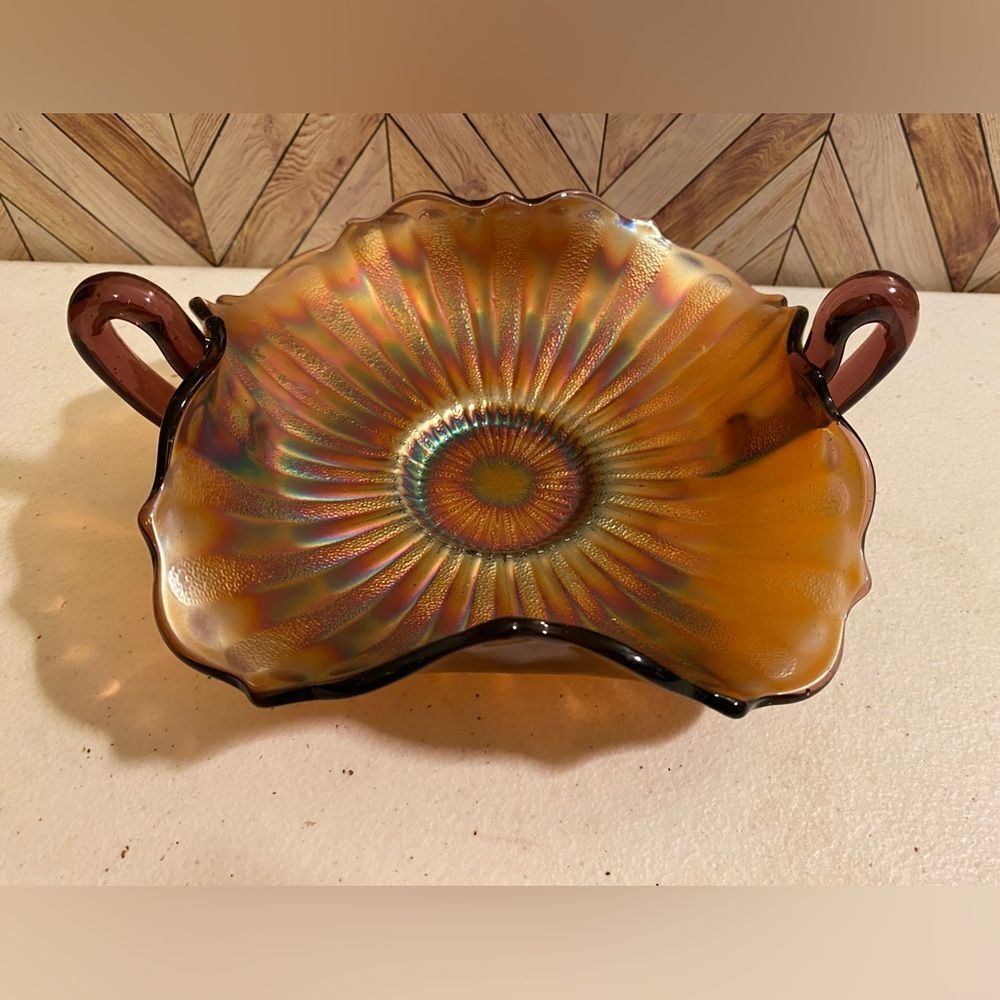 Northwood Amethyst Carnival Glass Bon Bon Dish [item 572]